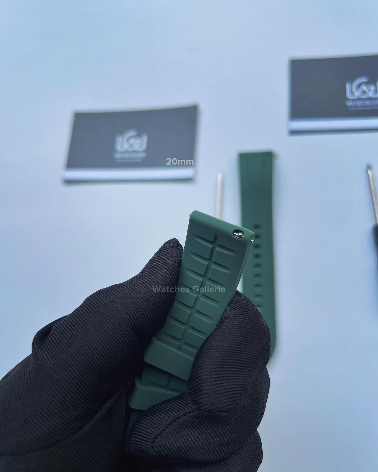 Rubber Straps Quick Release (Army Green Silver Buckle) 20mm or 22mm