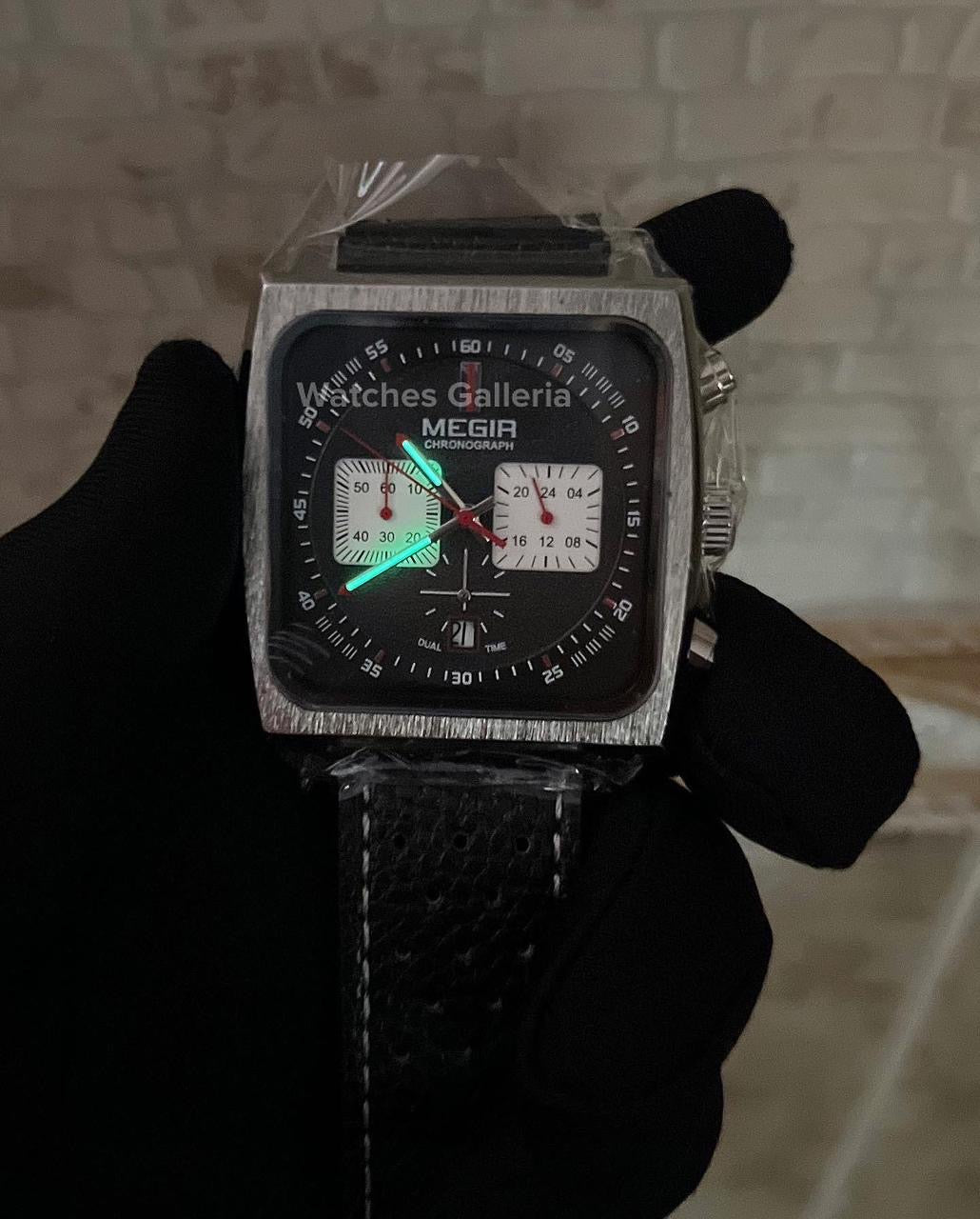 Megir Monaco Chronograph Quartz (Black) ML2182