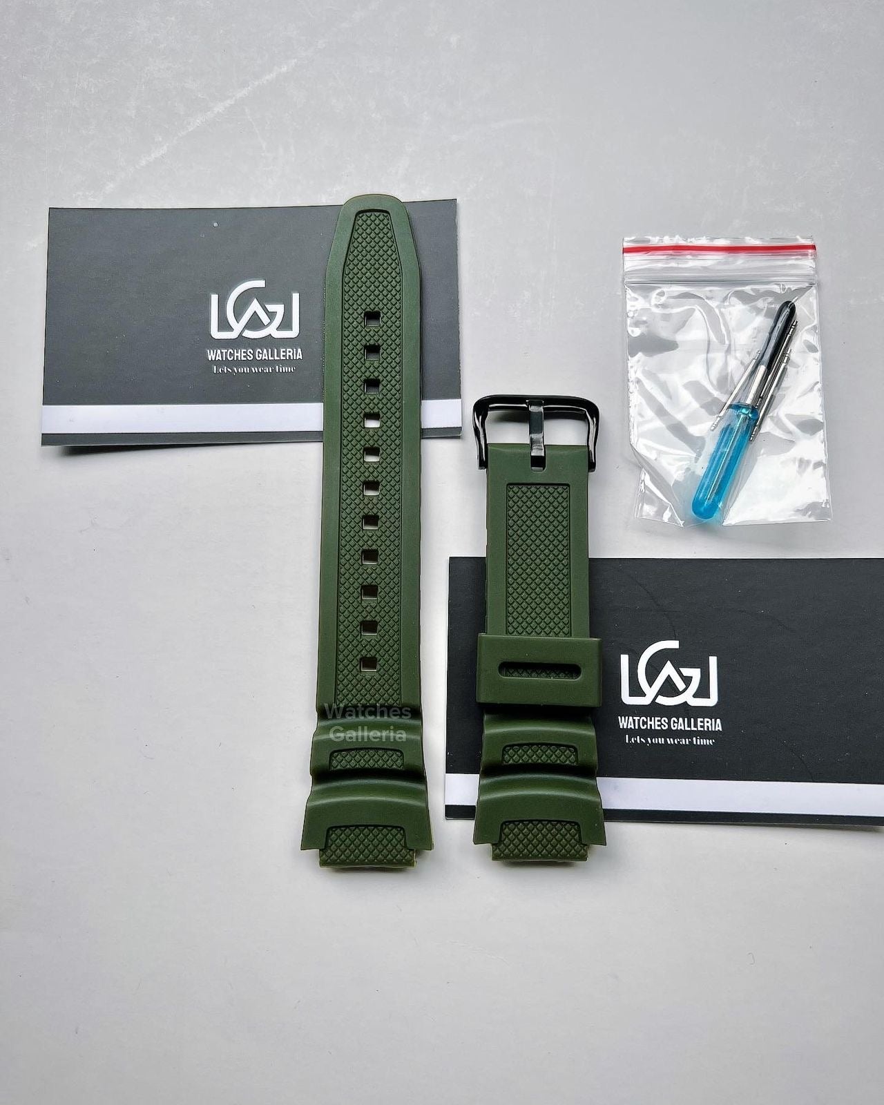 Silicon Straps (Green) For Casio W218H | F108 | AE1100 | AE1200 | SGW300 | MRW200