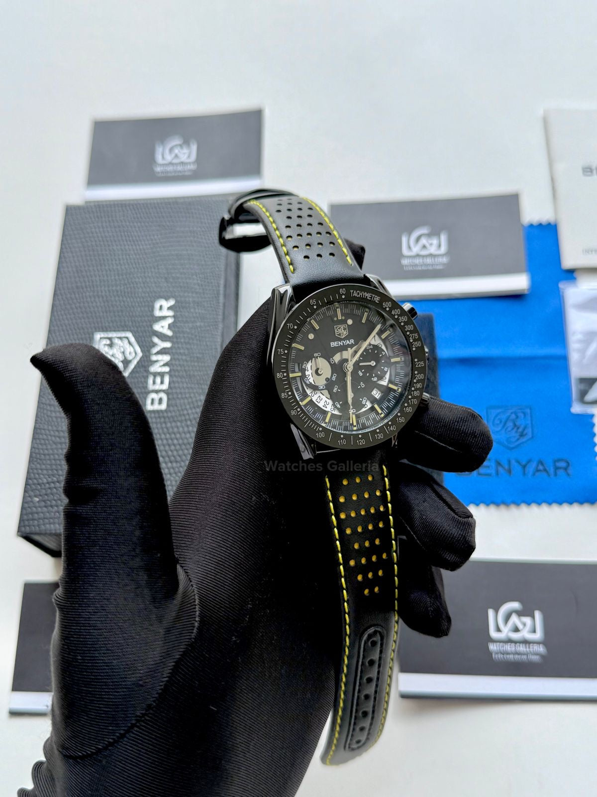 Benyar Dark Side of the Moon Apollo 8 Quartz (Black/Yellow) BY5120 Watches Galleria