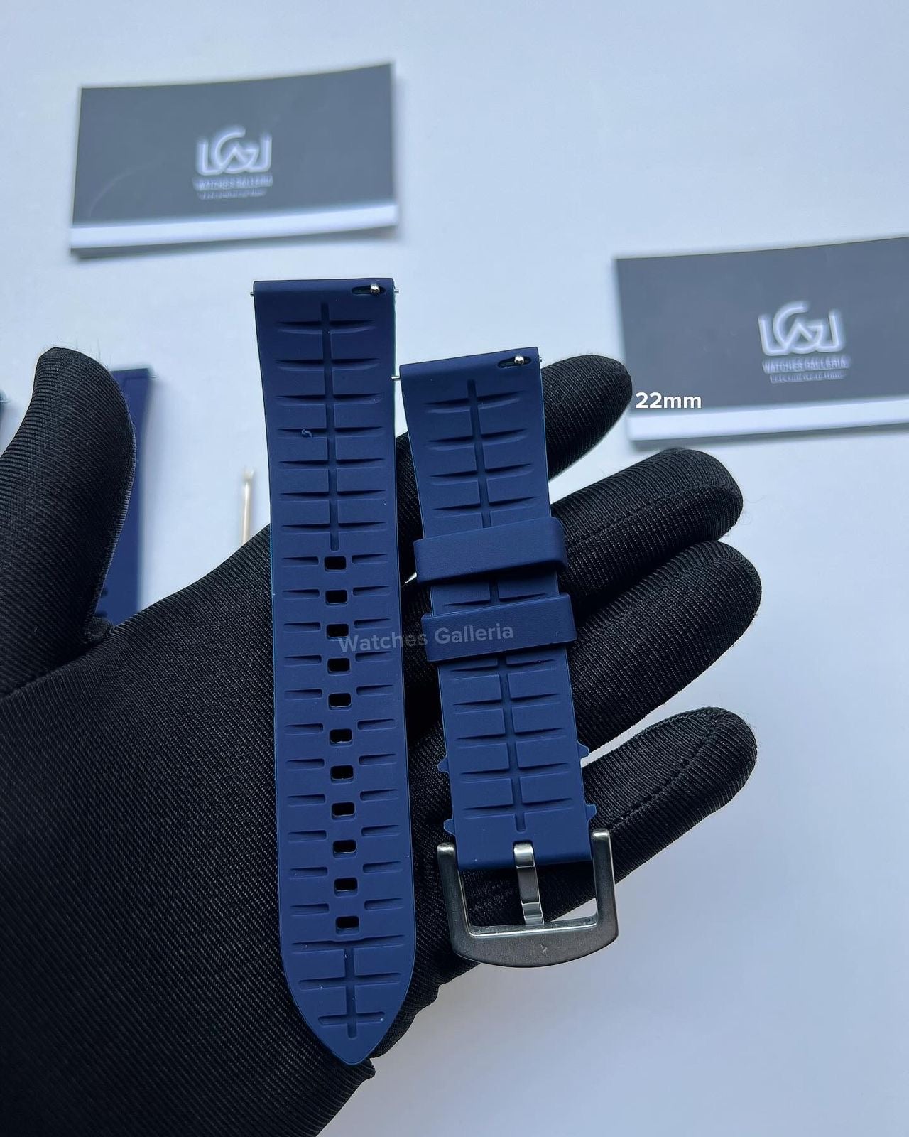 Silicon Straps Quick Release (Blue Silver Buckle) 20mm & 22mm