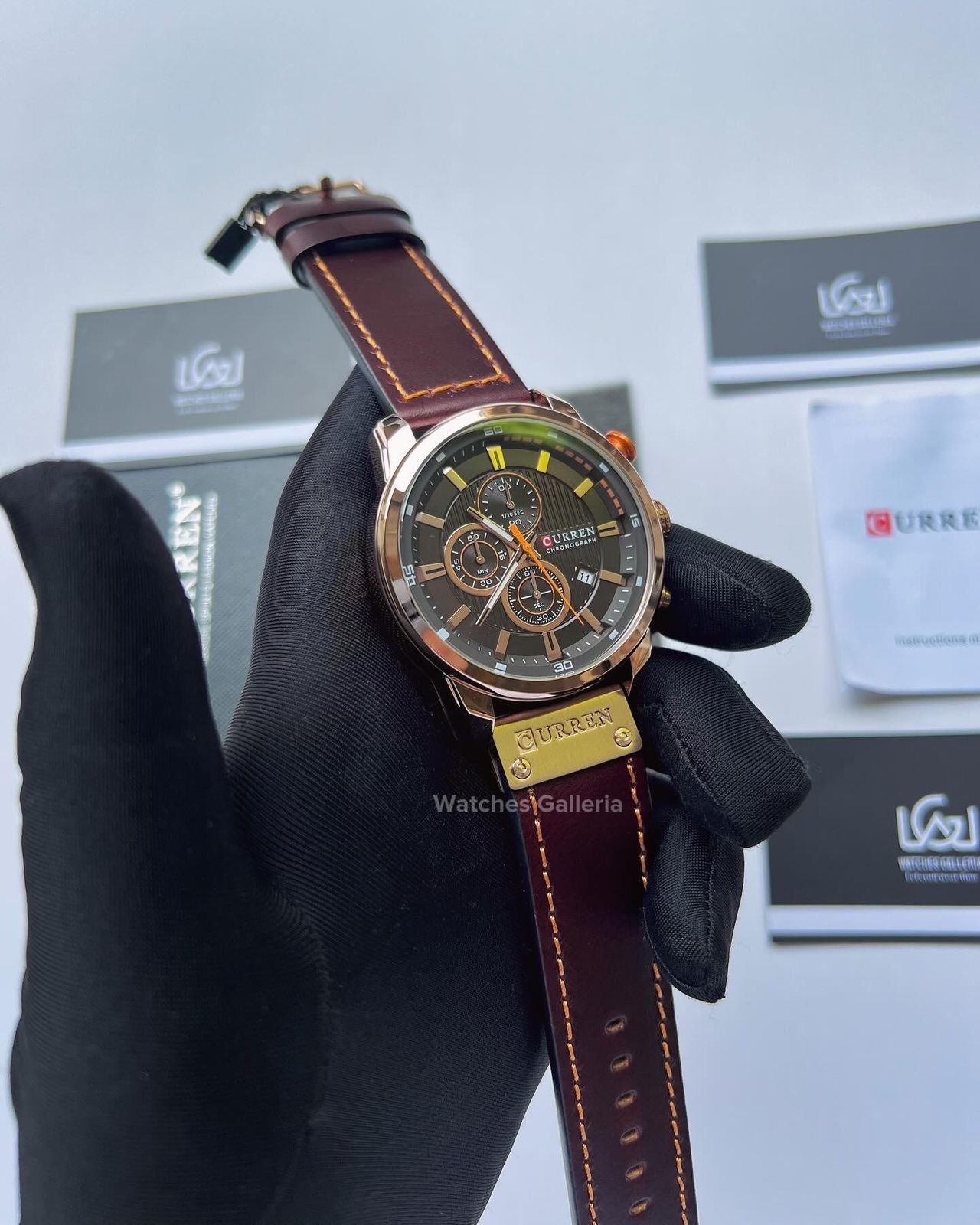 Curren Chronograph (Rose Gold Brown) C8921 Watches Galleria