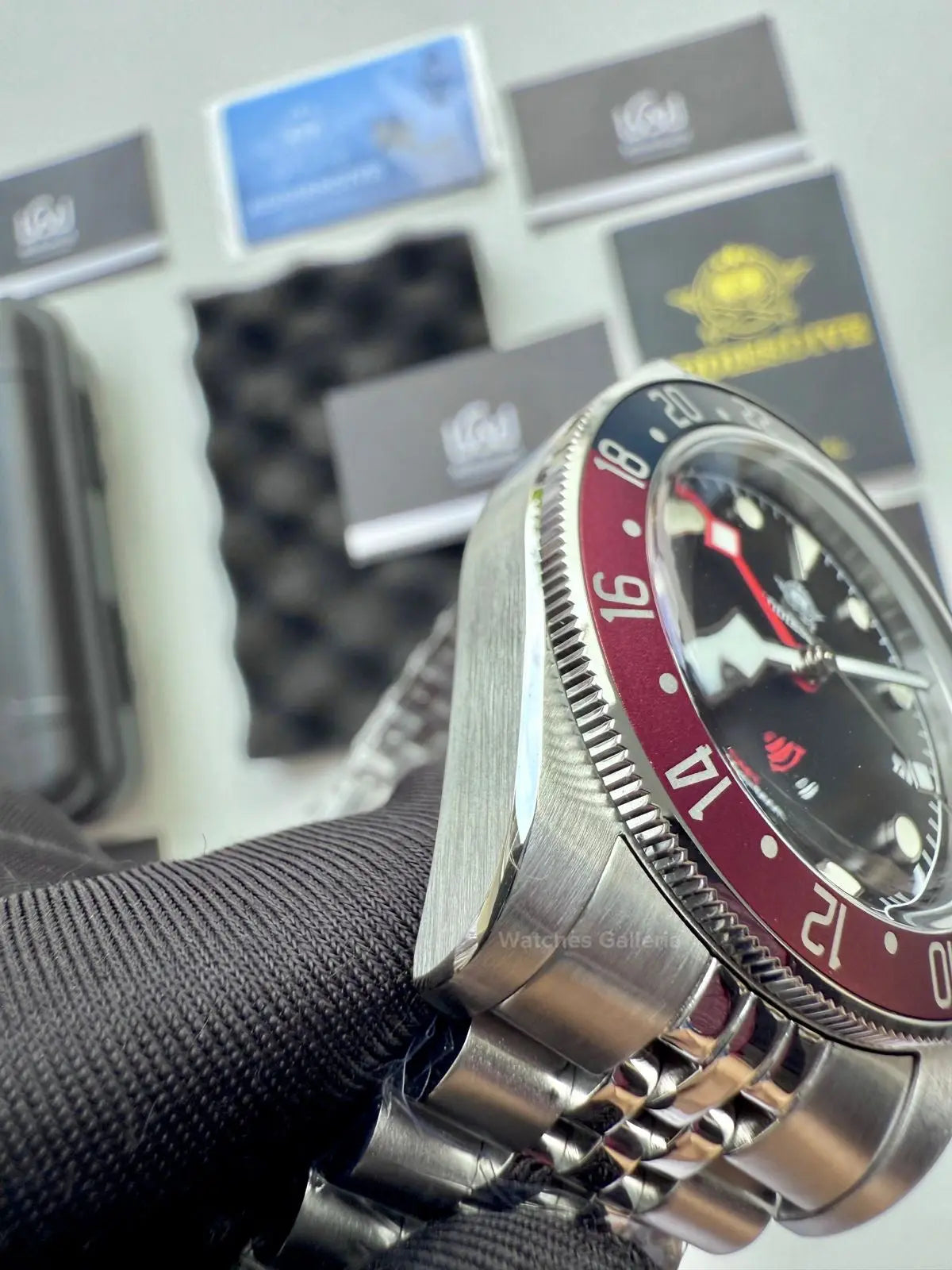 Addiesdive Black Bay GMT Pepsi Quartz (Black) AD2044 Watches Galleria