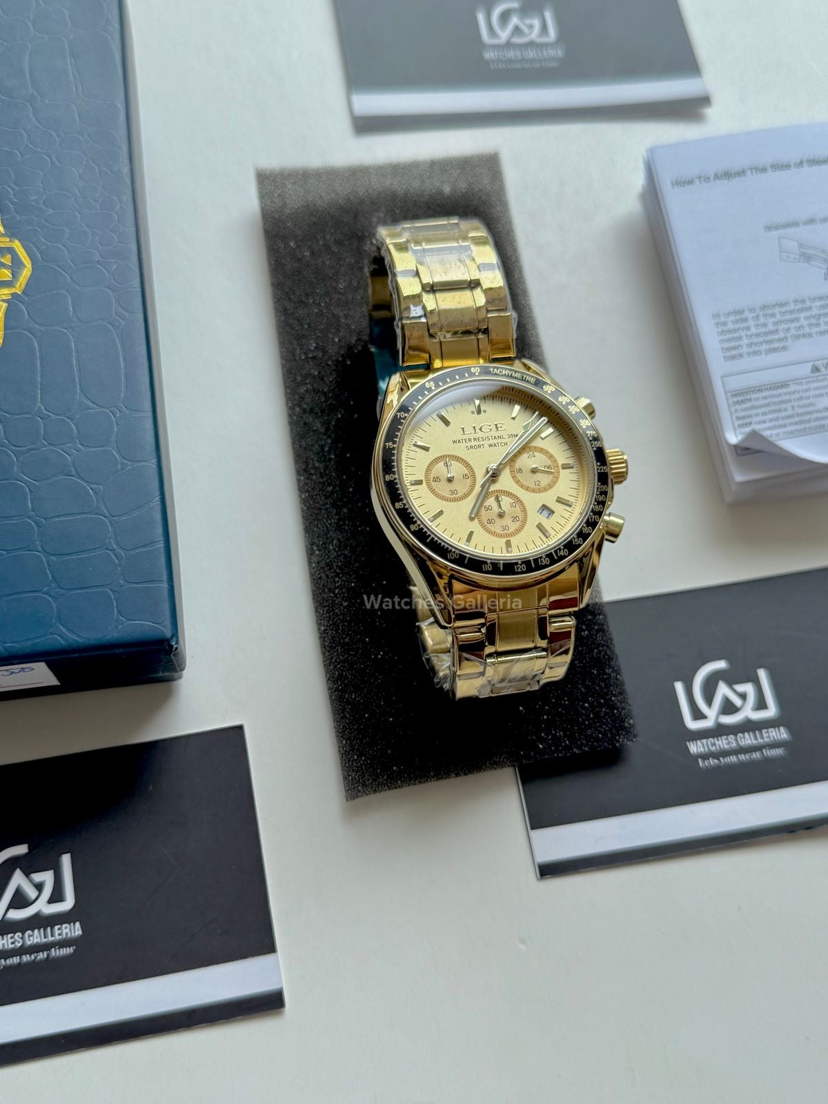 Lige Speedmaster Quartz (Gold/Black) lige89137 Watches Galleria