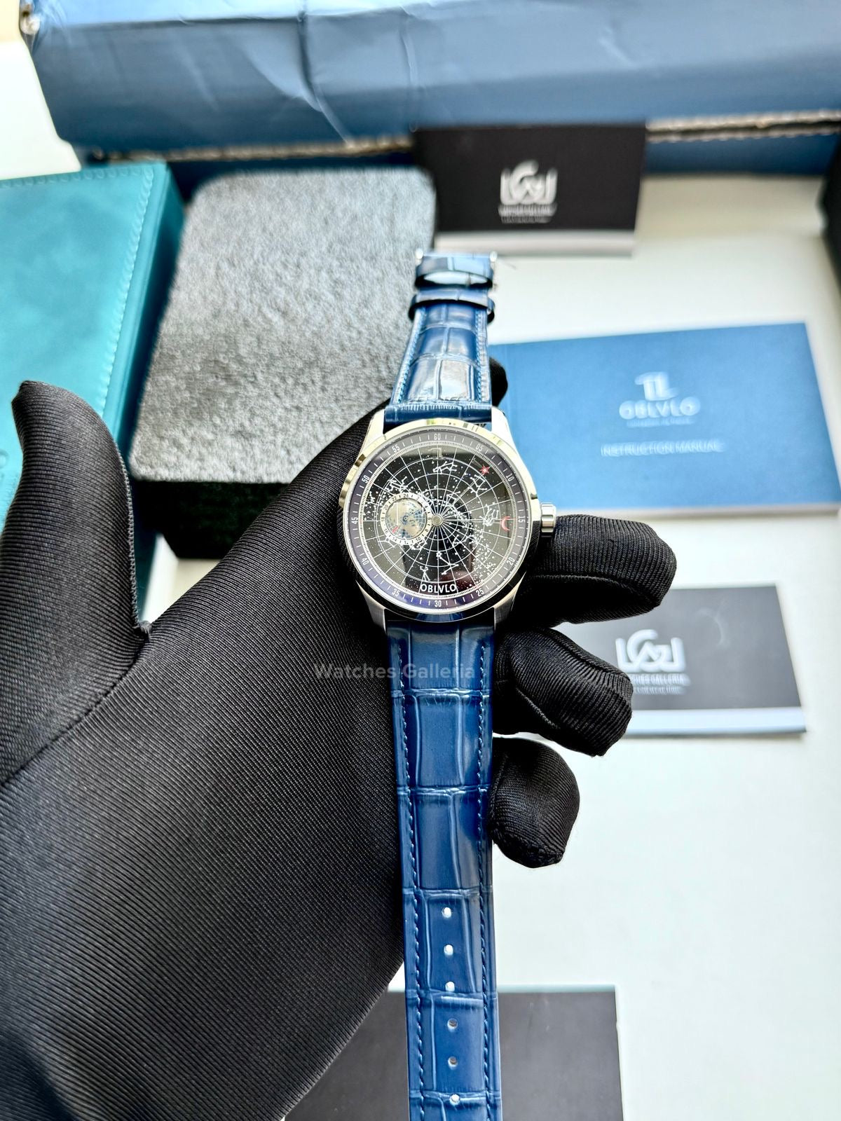Oblvlo Grand Complications Calestial Automatic (Blue/Silver) oblvloGC Watches Galleria