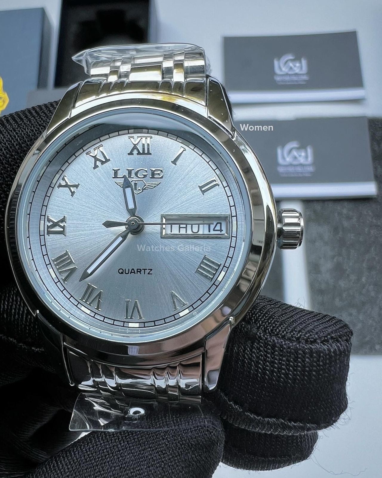 Lige Date Day Couple Watch (Silver) Lige9846 Lige10007L