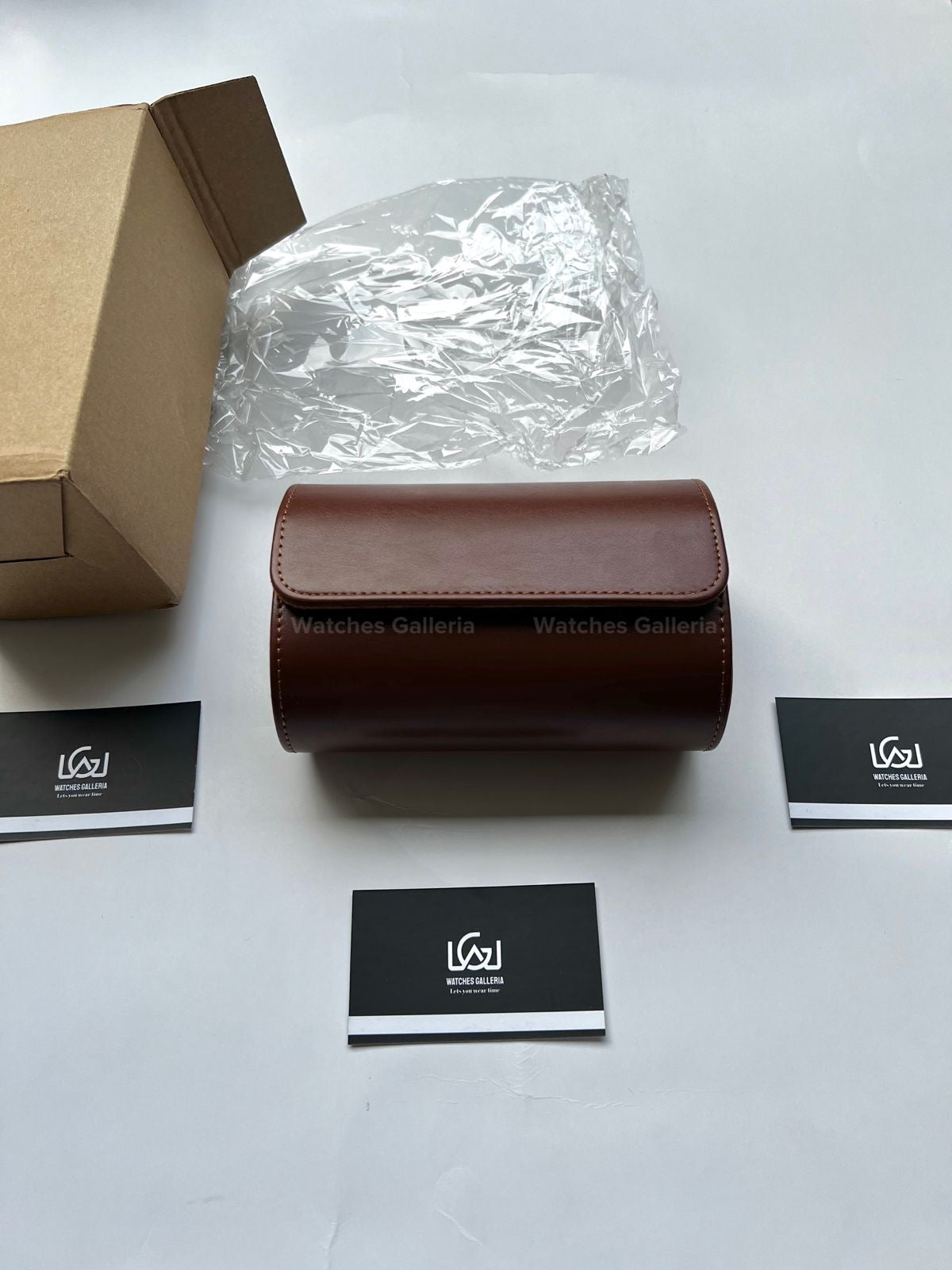 Watch Travel Box Roll 2 Slots (Brown) Watches Galleria
