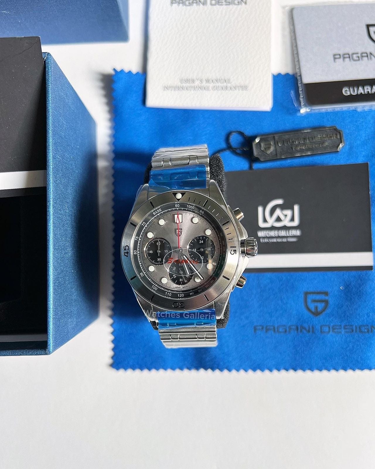 Pagani Design Chronomat W/ Rouleaux Bracelet (Silver) PD1705