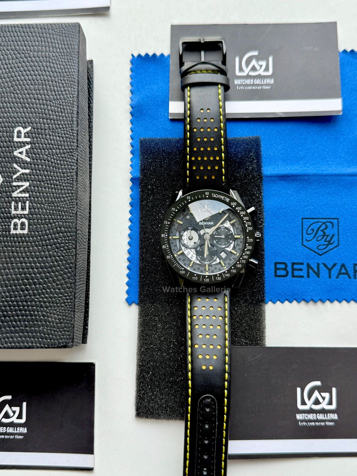 Benyar Dark Side of the Moon Apollo 8 Quartz (Black/Yellow) BY5120 Watches Galleria