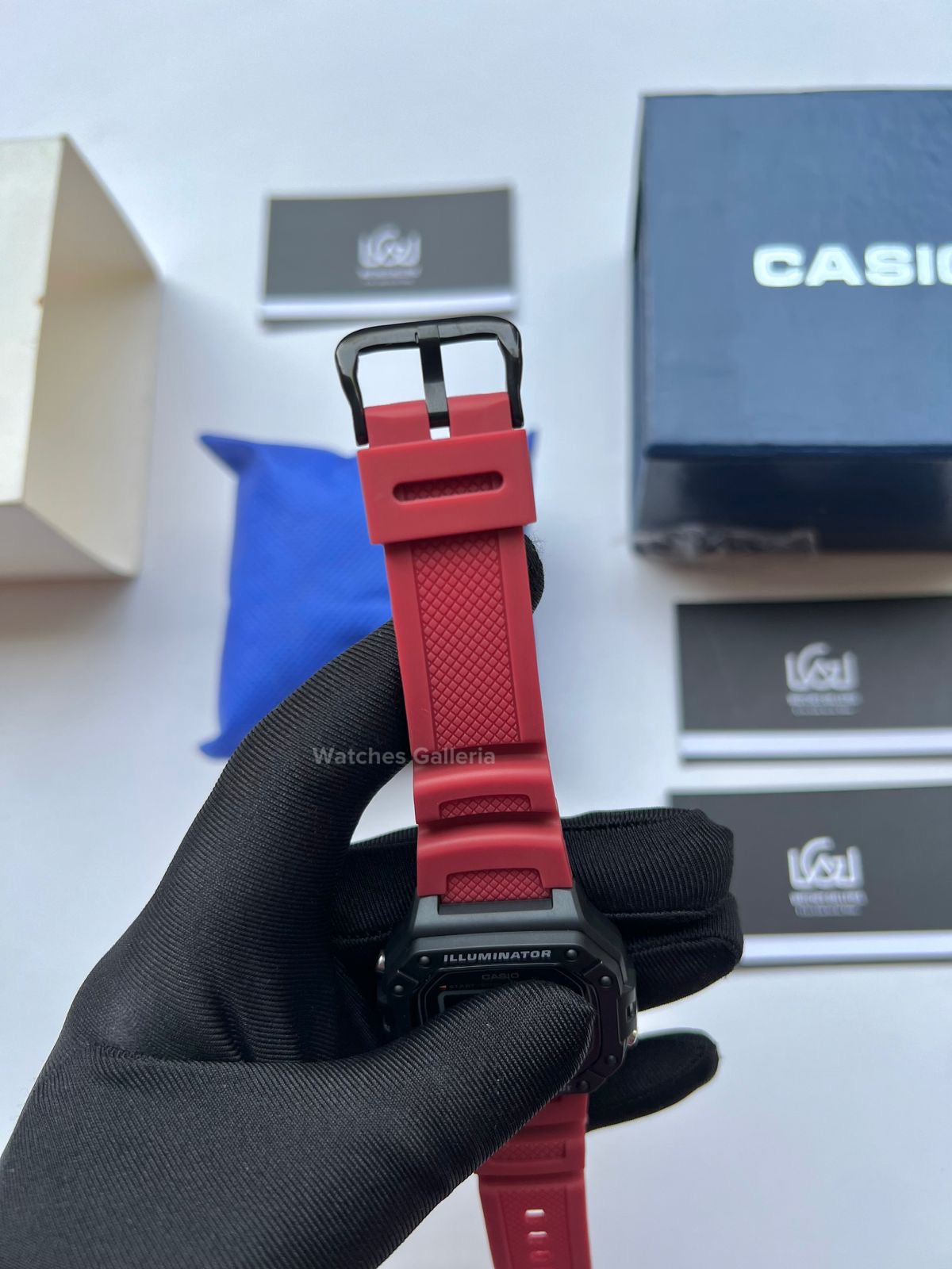 Casio Sports Digital Watch Red Exclusive (White Display) W218H Watches Galleria