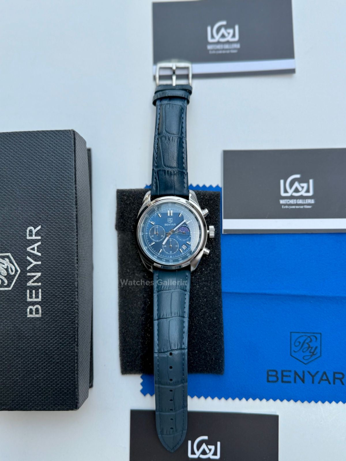 Benyar Classic Moonphase Quartz (Blue) BY5193 Watches Galleria