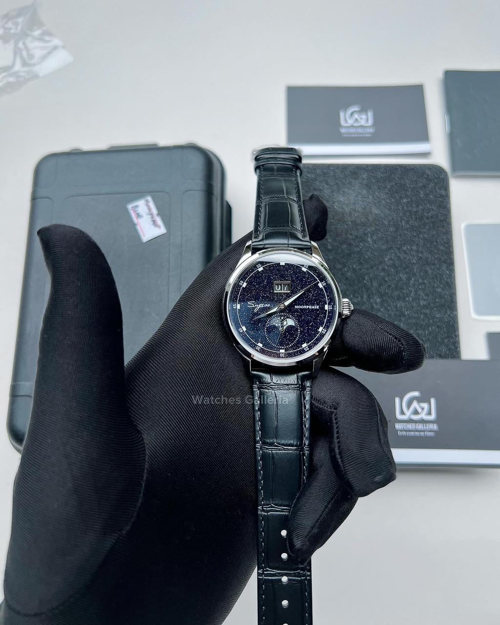 Sugess Moonphase Watch Automatic (Black) S401B Watches Galleria