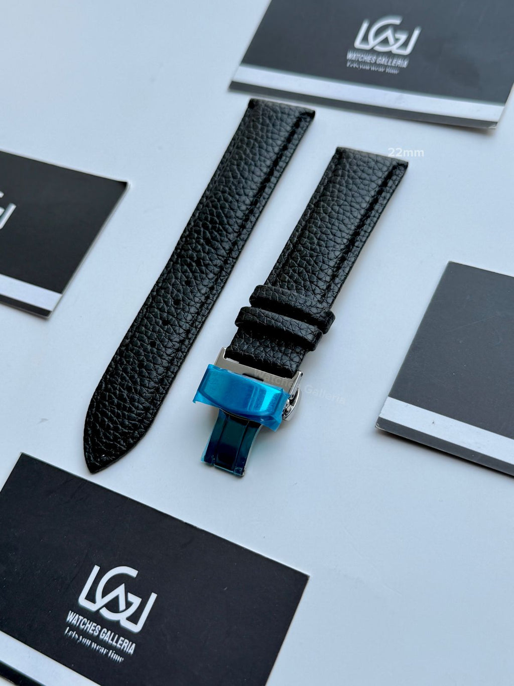 Premium Leather Strap 22mm | Master Lock Deployment Clasp | Universal Fit