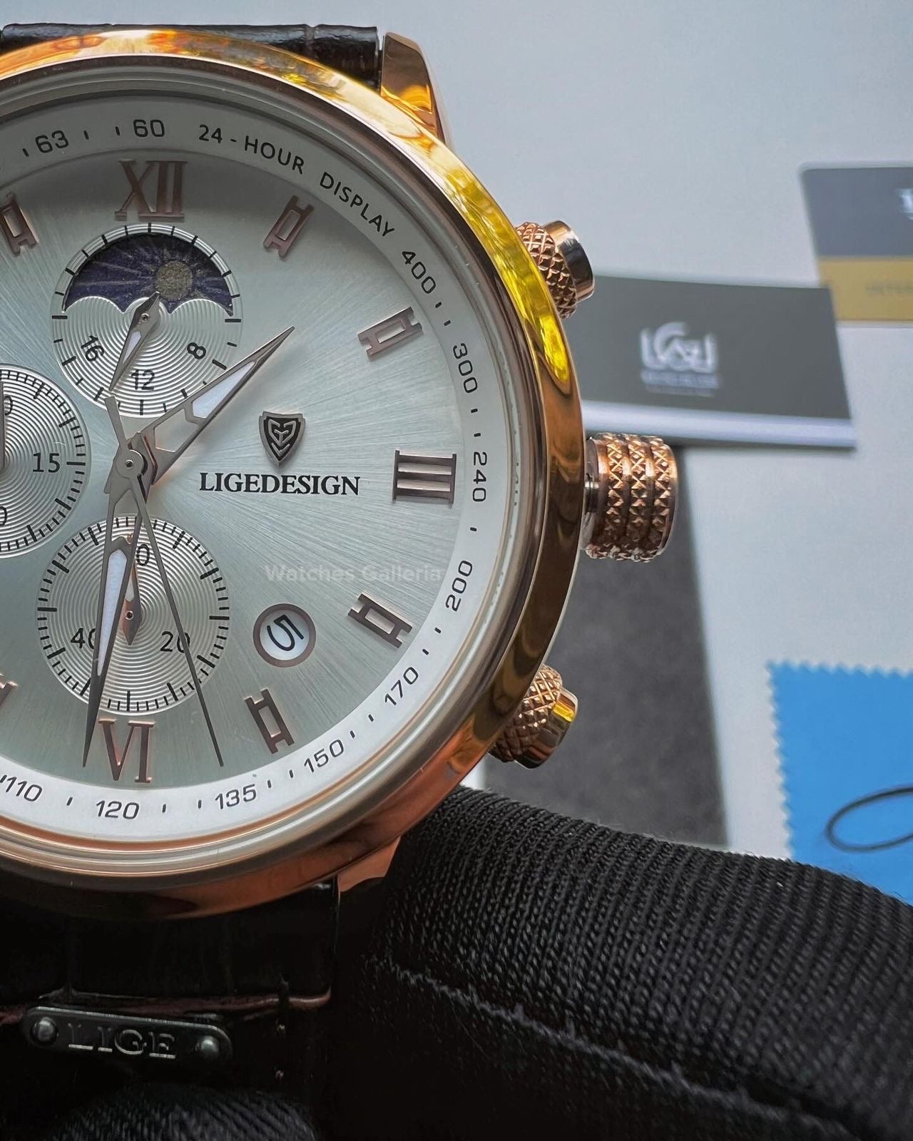 Lige Classic Moonphase (Rose Gold White) LG8953 Watches Galleria