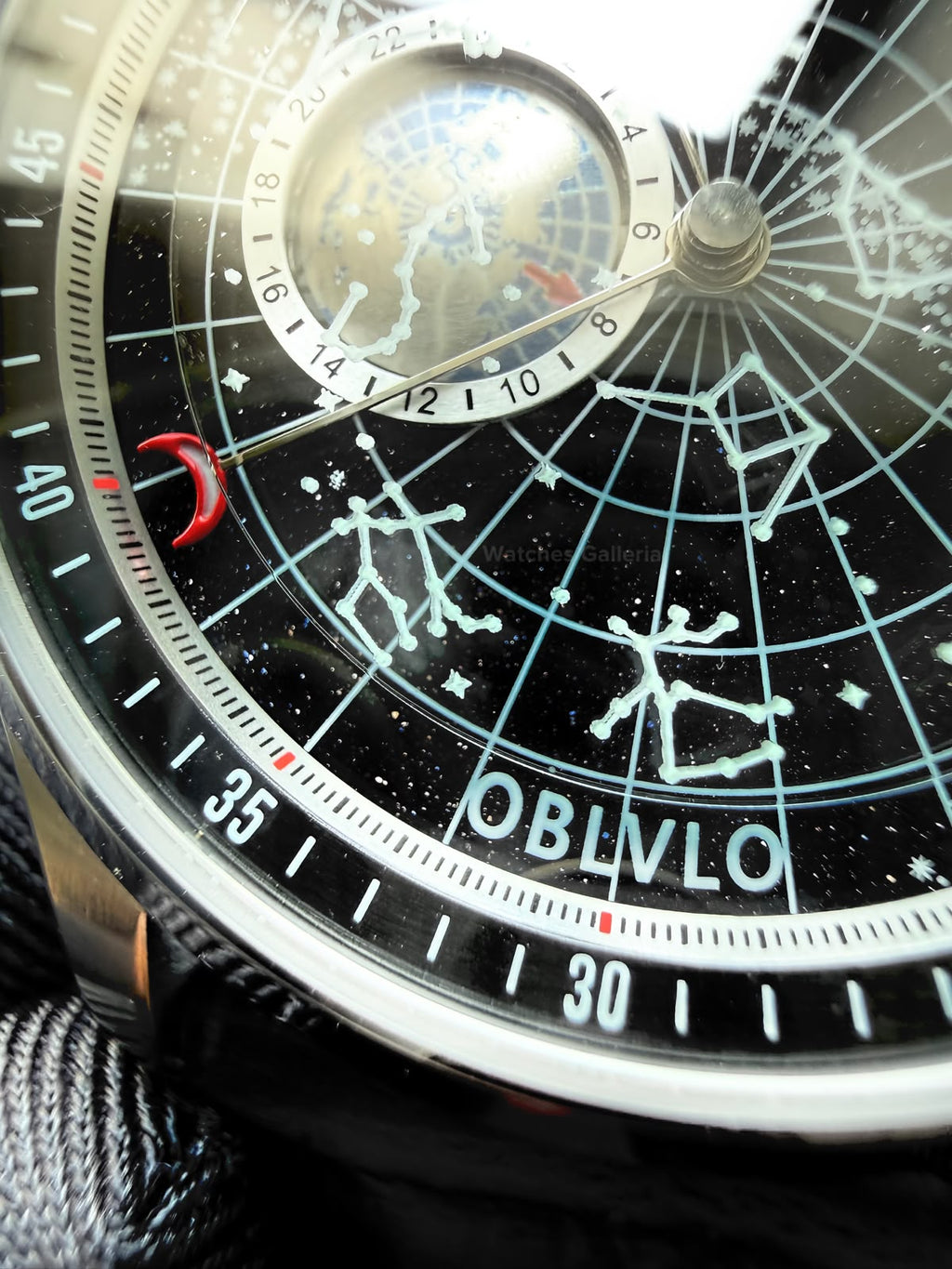 OBLVLO GC (Brown Silver Black) Grand Complications Celestial Automatic Watch Brown & Black Dial with Rose Gold Details, Moving Constellation & Earth Display – OBLVLOGC | Oblvlo