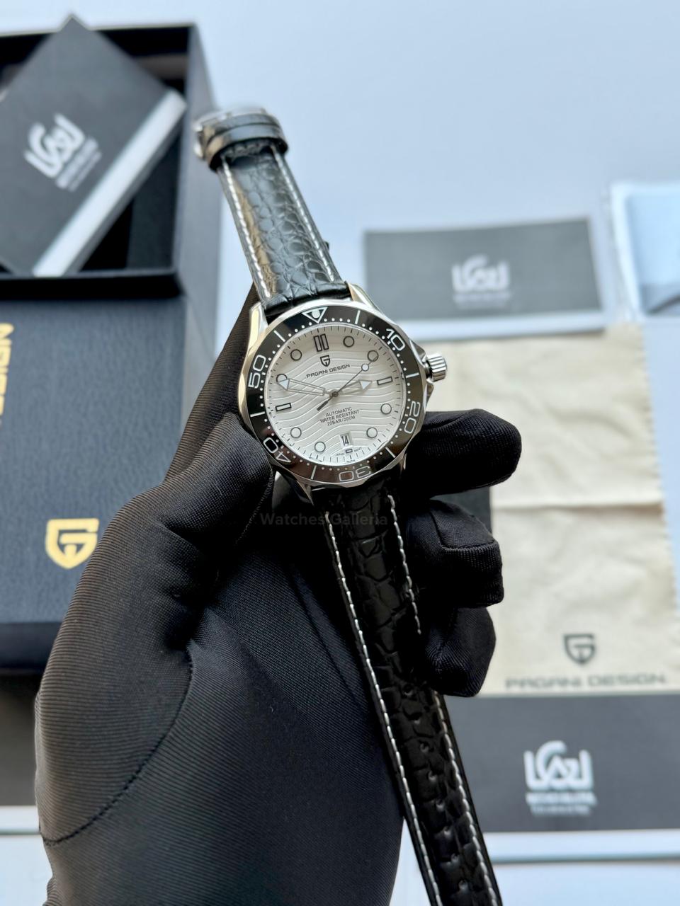 Pagani Design PD1685 Seamaster Diver White Automatic Watch – 200M Sapphire Crystal NH35A/Miyota Luxury Dive Watch in Pakistan | Watches Galleria