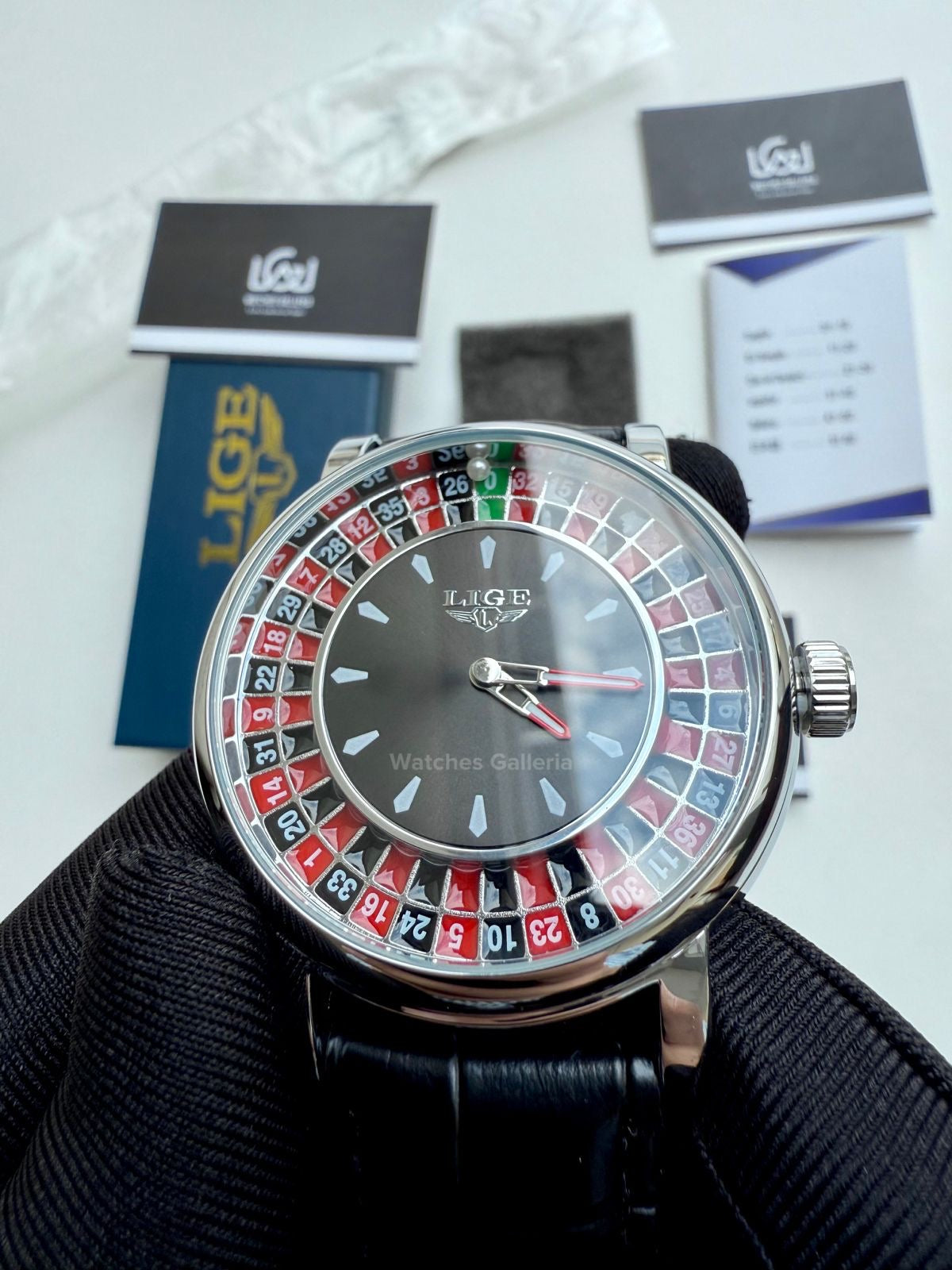 Lige Casino Watch Quartz (Silver Black) LG89161 Watches Galleria