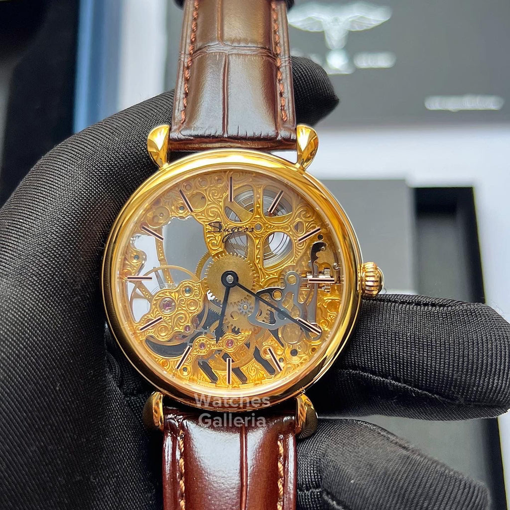 Sugess Skeleton Slimmaster Manual Wind (Brown Gold) SU3600 (Discontinued)