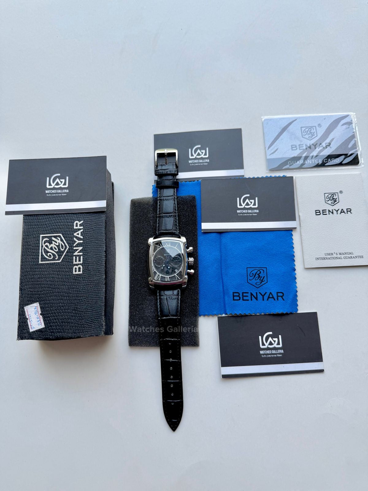 Benyar BY5113 Square Chronograph (Black/Silver) Benyar Watch Pakistan