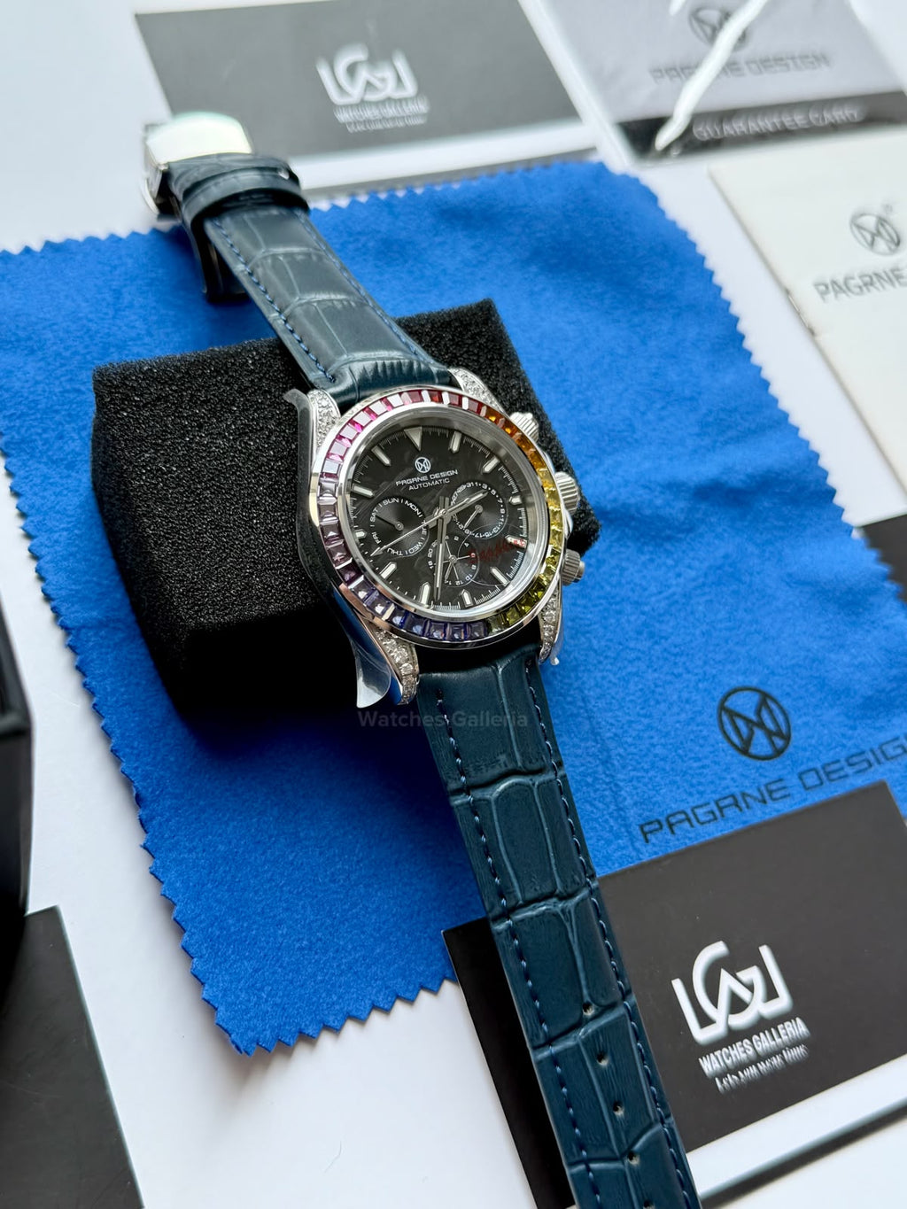 Pagani Design PG1666 Daytona Rainbow Limited Edition Black Automatic Chronograph Watch | 40mm Sapphire Crystal | HZ2196G Movement | 100M Water Resistant