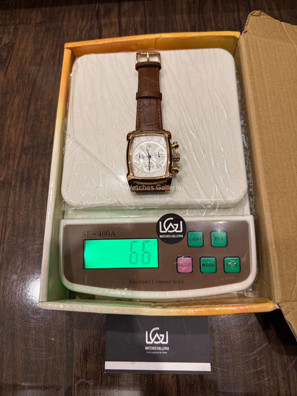 Benyar BY5113 Square Chronograph (Brown/White Rose Gold) Benyar Watch Pakistan