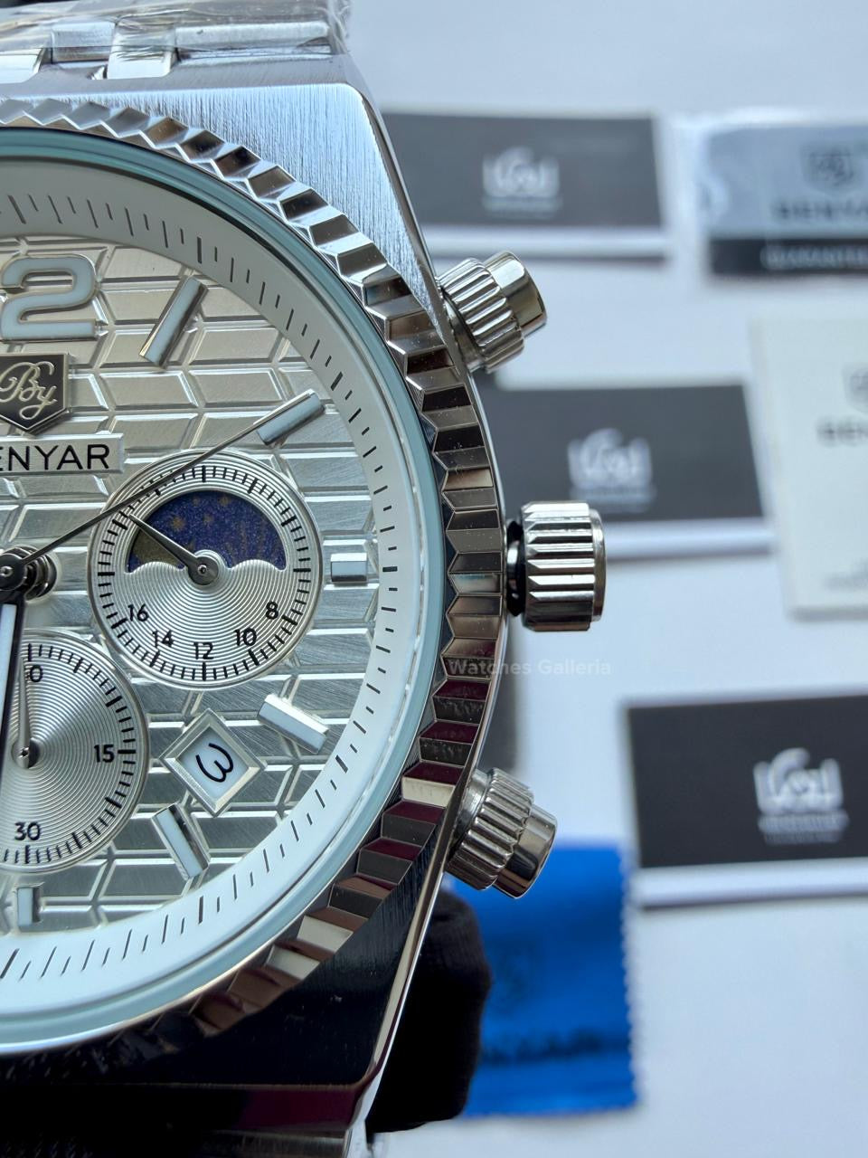 Benyar BY5225 Land Dweller Chronograph White Dial Luxury Men’s Watch in Pakistan – Japanese Quartz Stainless Steel Watch