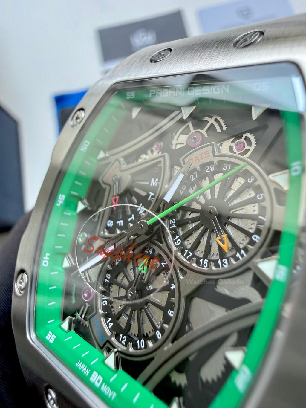 Pagani Design Tonneau Calendar Quartz PDys012 (Green) Pagani Design in Pakistan