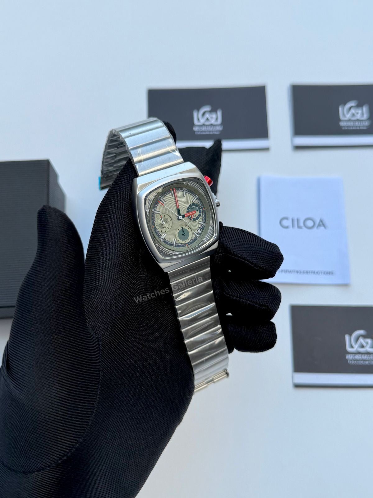 Ciloa Chronograph Steel (Green) ciloa611 Watches Galleria