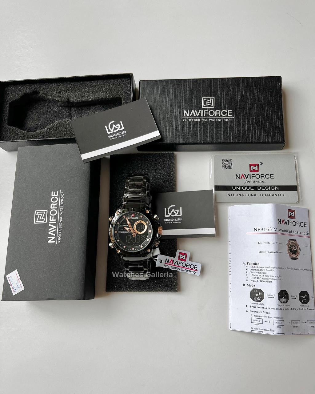 Naviforce Dual Display Quartz Watch (Black) NF9163