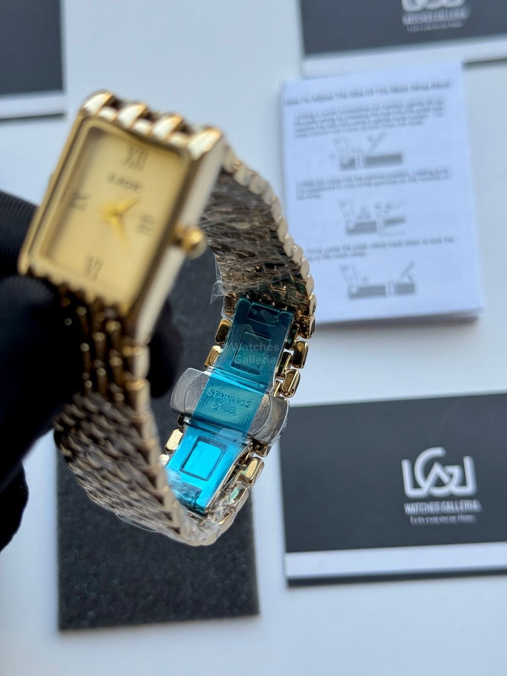 Lige 89156 Tank Women Watch Quartz (Gold) Lige Women Watch