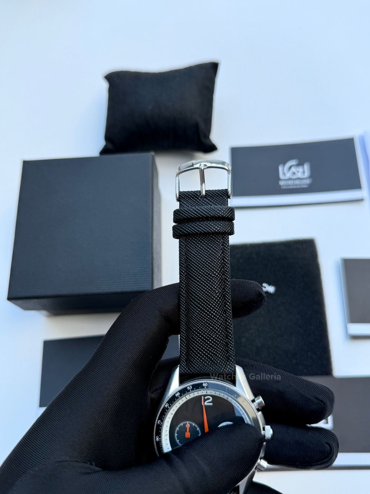 Ciloa Chronograph Leather Quartz (Black) ciloa507 Watches Galleria