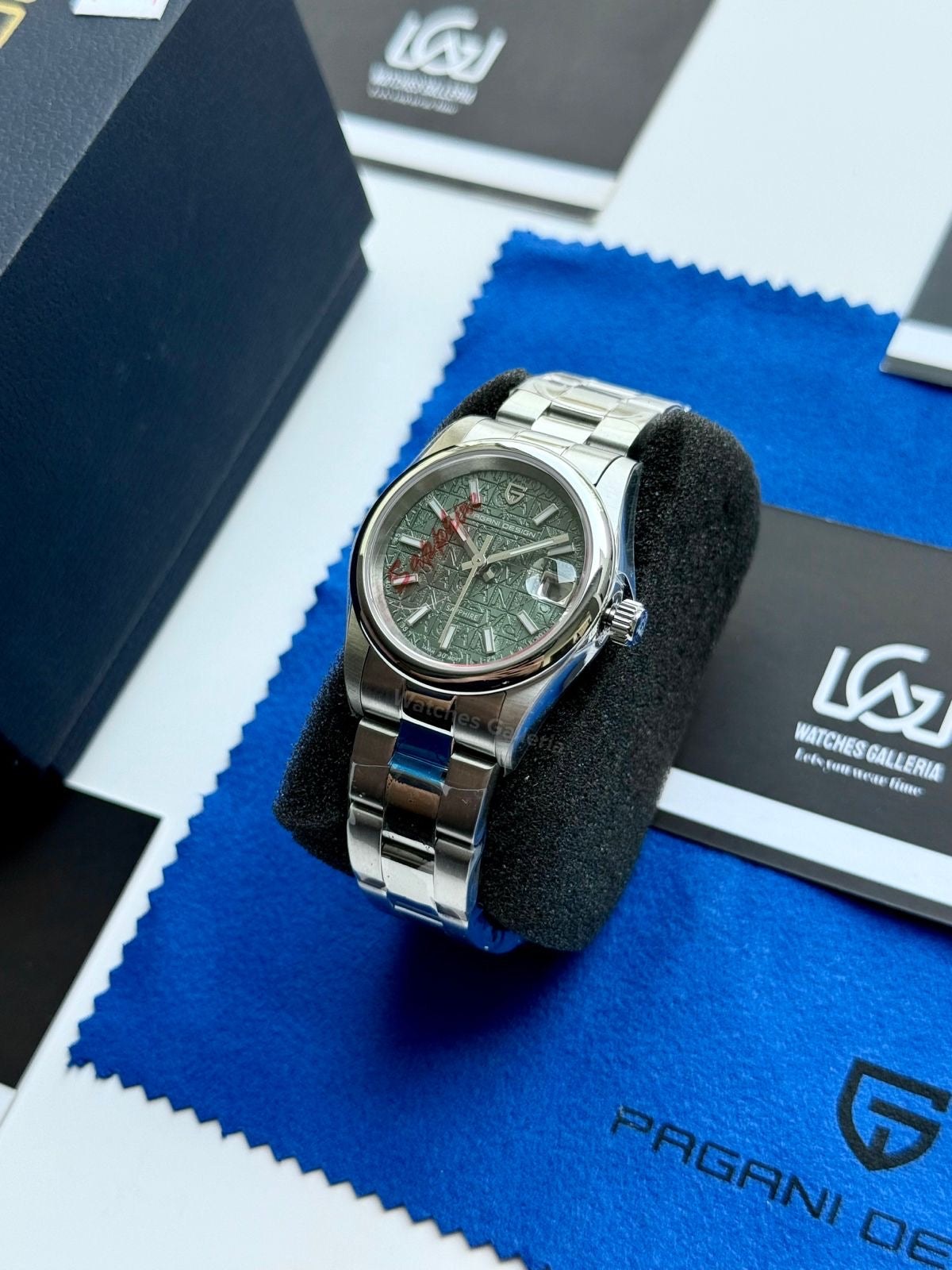 Pagani Design PD1794L Green Ladies Oyster Perpetual Date Green Dial Watch 31mm | Sapphire Glass | Miyota Quartz