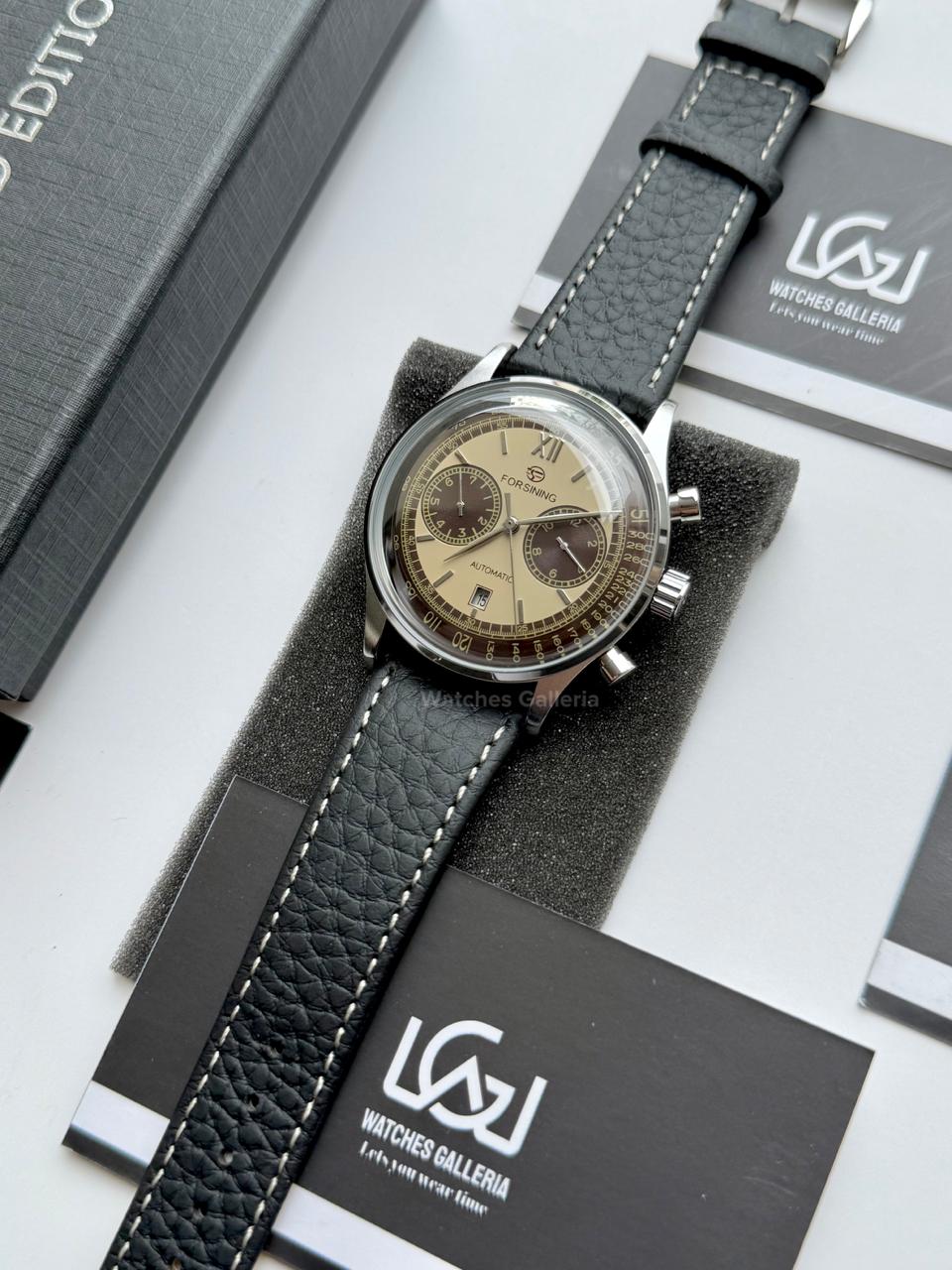Forsining 147 Panda Automatic Watch Silver Black – Skeleton Dial, Complete Calendar, Luxury Mechanical Men’s Watch
