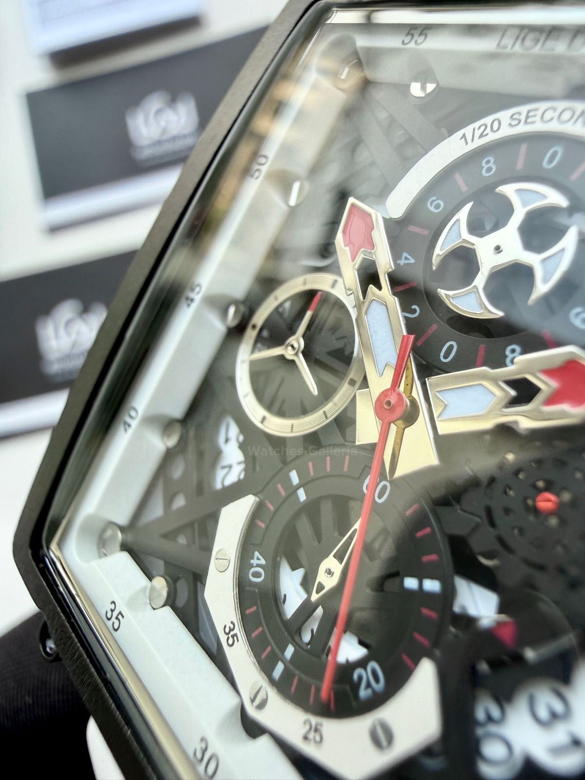 Lige Watch LG8935 Square Chronograph (Silver/White) Lige Watch Pakistan