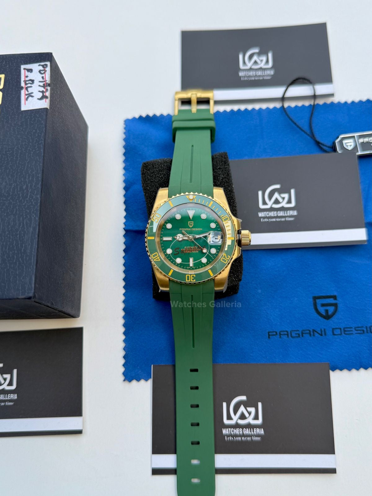 Pagani Design Submariner Hulk Gold Automatic (Silicon Straps Edition) PD1661 Watches Galleria