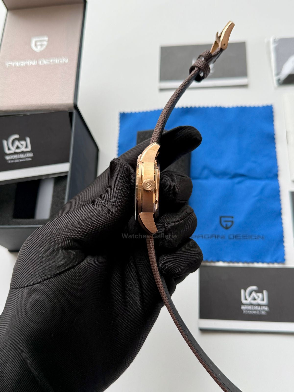 Pagani Design PDys021 Moonphase Flywheel Automatic Latest Watch (Brown/Rose Gold) PD-YS021 Pagani Design in Pakistan