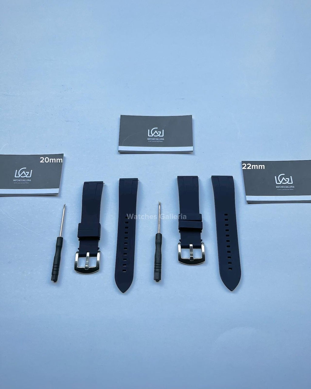 Silicon Straps Quick Release (Blue Silver Buckle) 20mm & 22mm