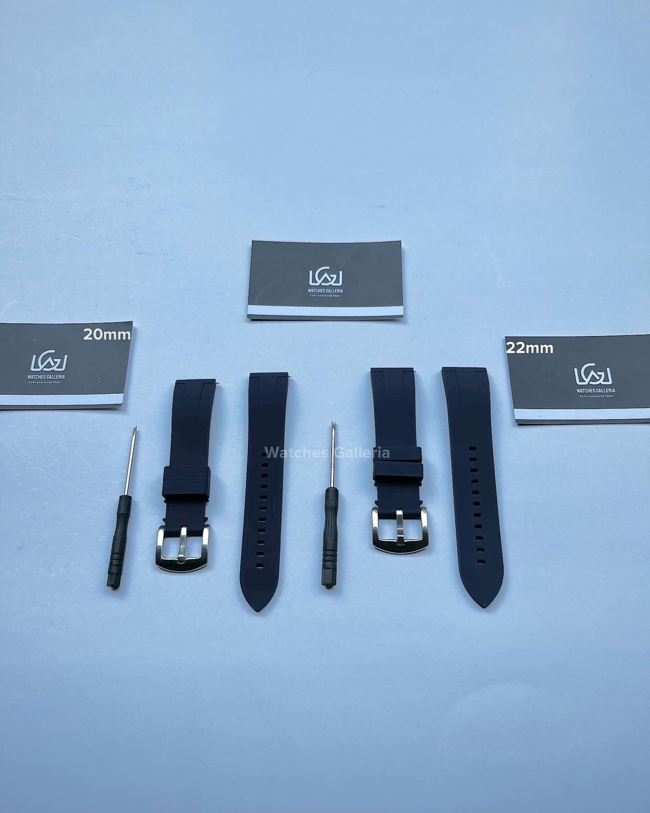 Silicon Straps Quick Release (Blue Silver Buckle) 20mm & 22mm