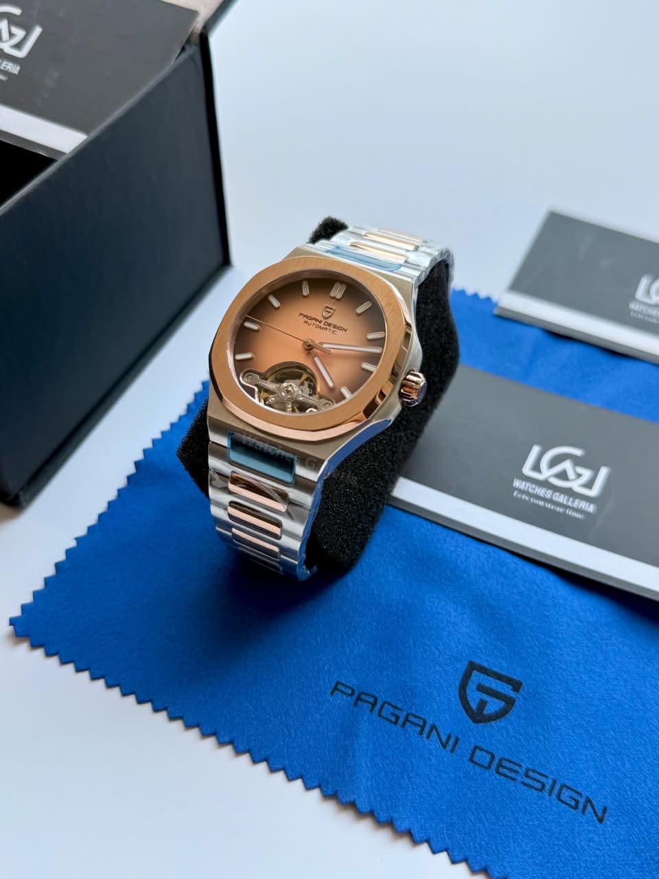 Pagani Design PDys025 Nautilus Flywheel Rose Gold 42mm Automatic Watch – Sapphire Crystal | E3251 Movement | 5ATM