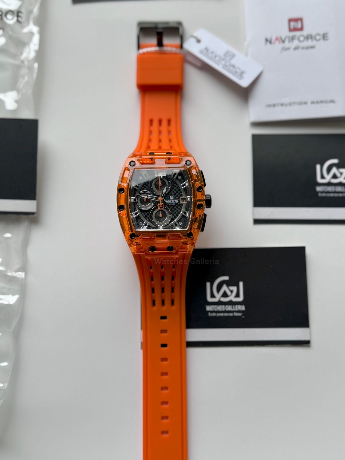 Naviforce NF7105 Tonneau Watch (Orange) Naviforce Watch in Pakistan
