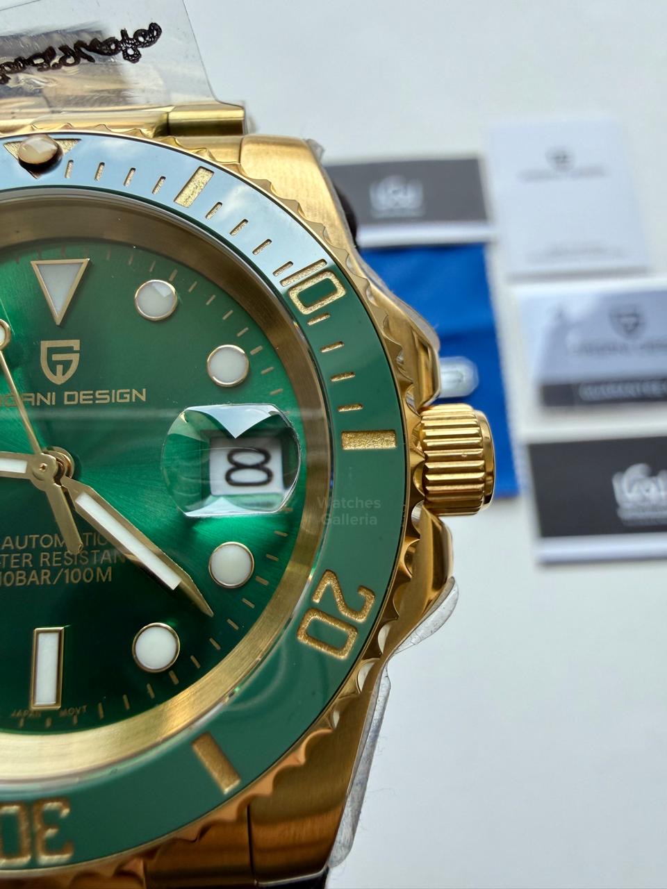 Pagani Design PD1661 Submariner Hulk (Gold Green) Pagani Design in Pakistan