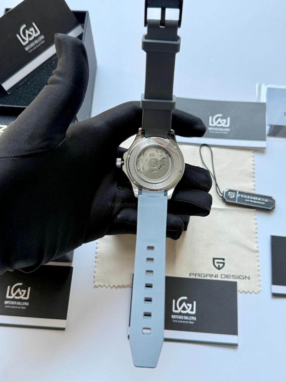 Pagani Design PD1685 Grey Silicon Seamaster Diver White Automatic Watch – 200M Sapphire Crystal NH35A/Miyota Luxury Dive Watch in Pakistan | Watches Galleria