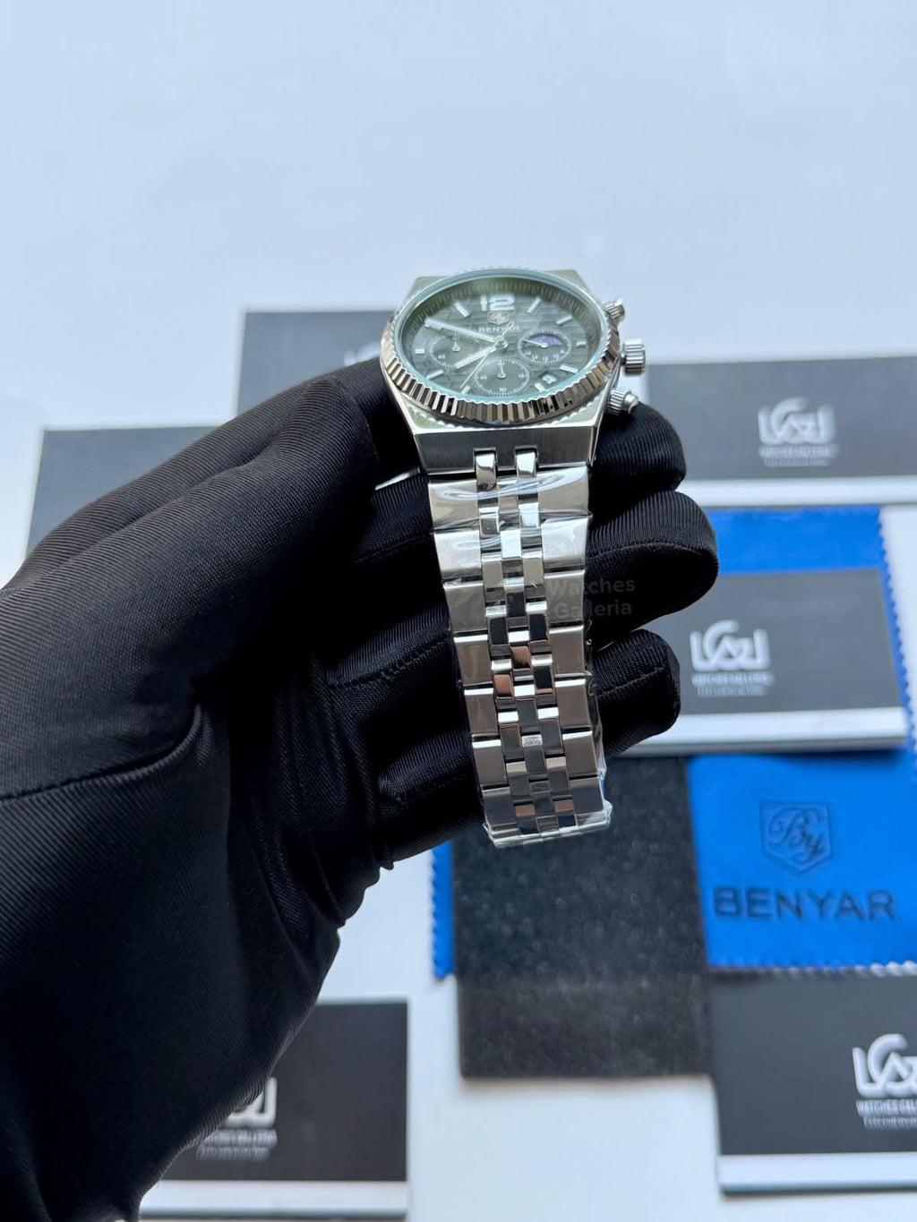Benyar BY5225 Land Dweller Chronograph Black Dial Luxury Men’s Watch in Pakistan – Japanese Quartz Stainless Steel Watch