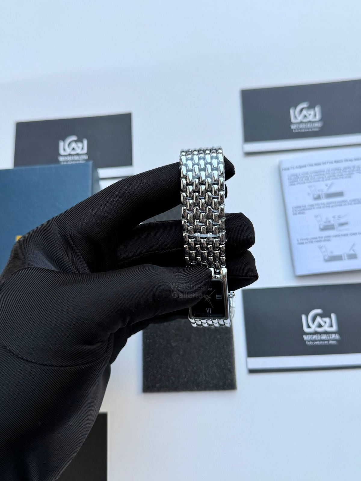 Lige 89156 Tank Women Watch Quartz (Silver/Black) Lige Women Watch