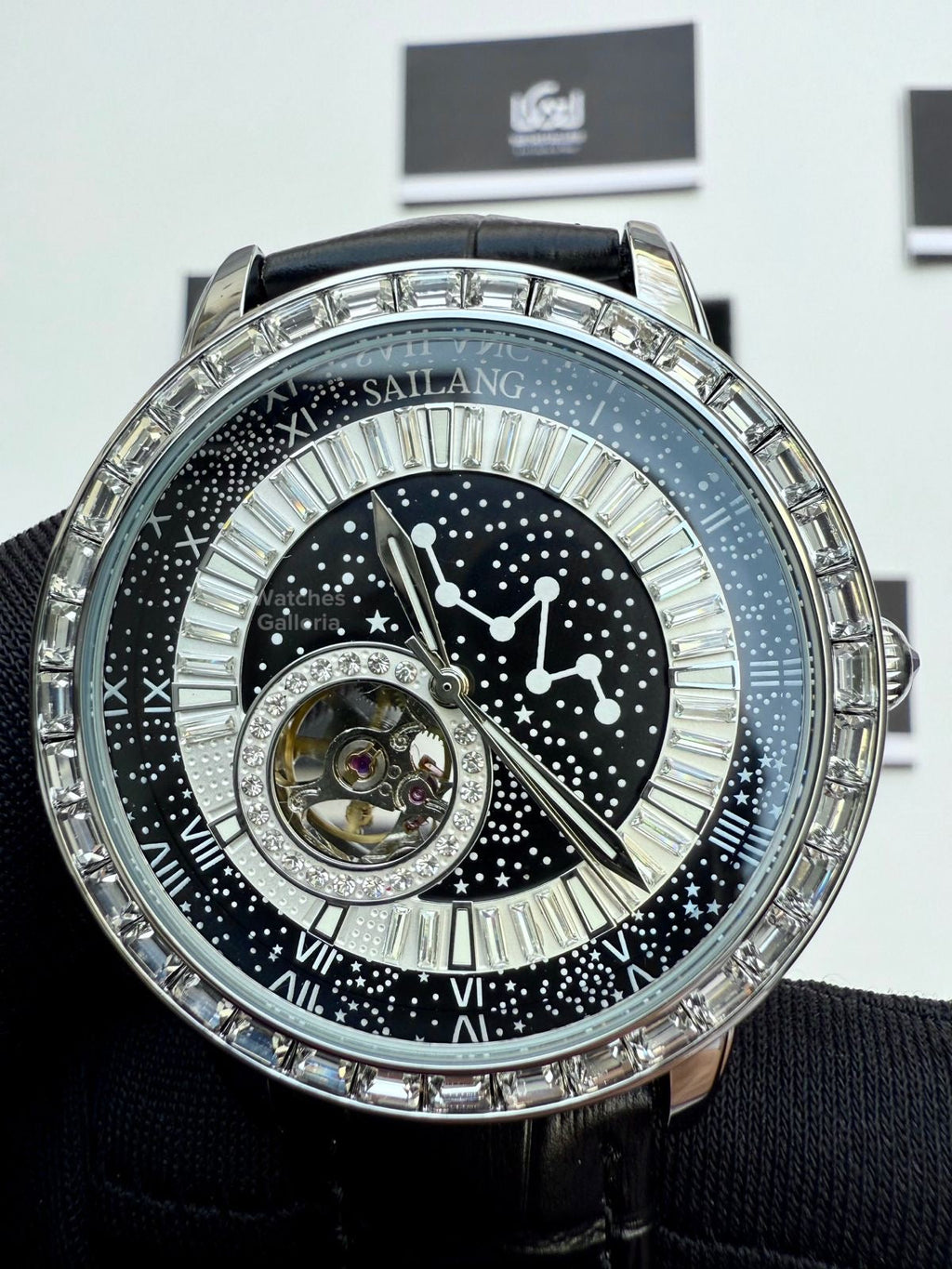 Sailang Open Heart Watch Automatic (Black) 6603B Watches Galleria
