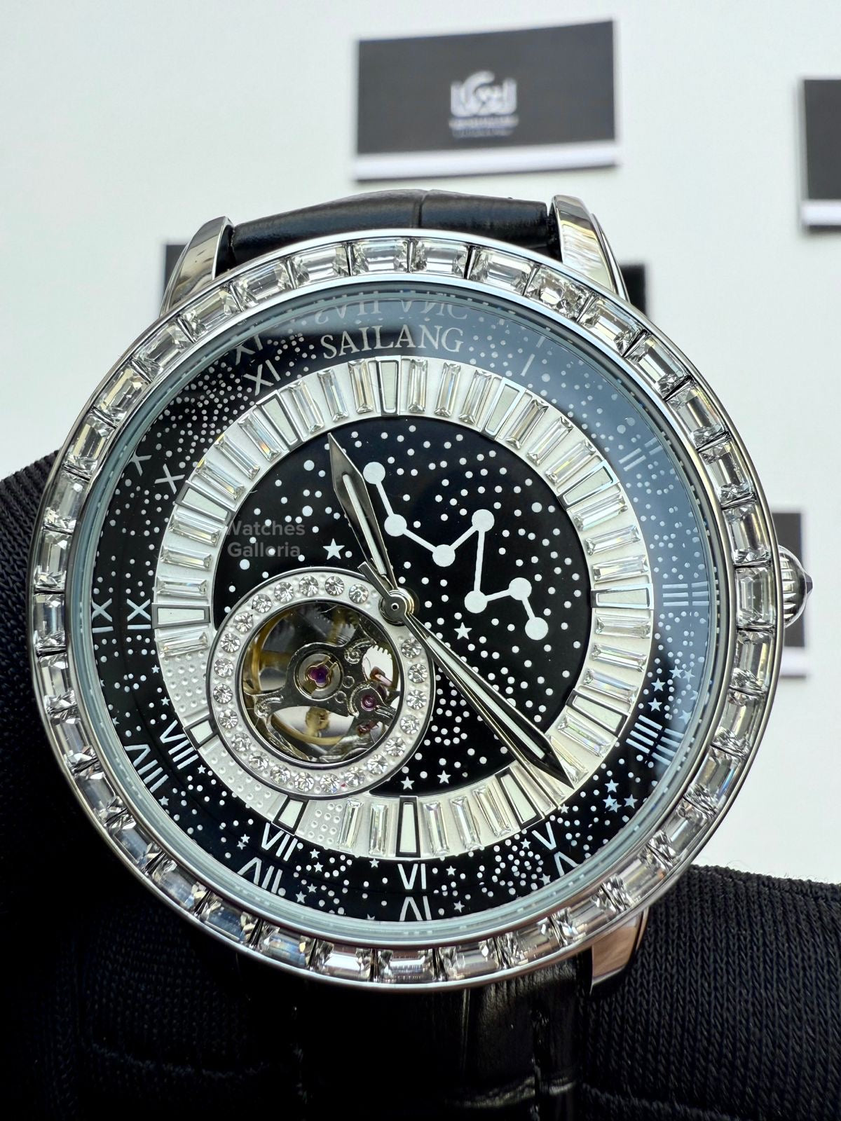 Sailang Open Heart Watch Automatic (Black) 6603B Watches Galleria