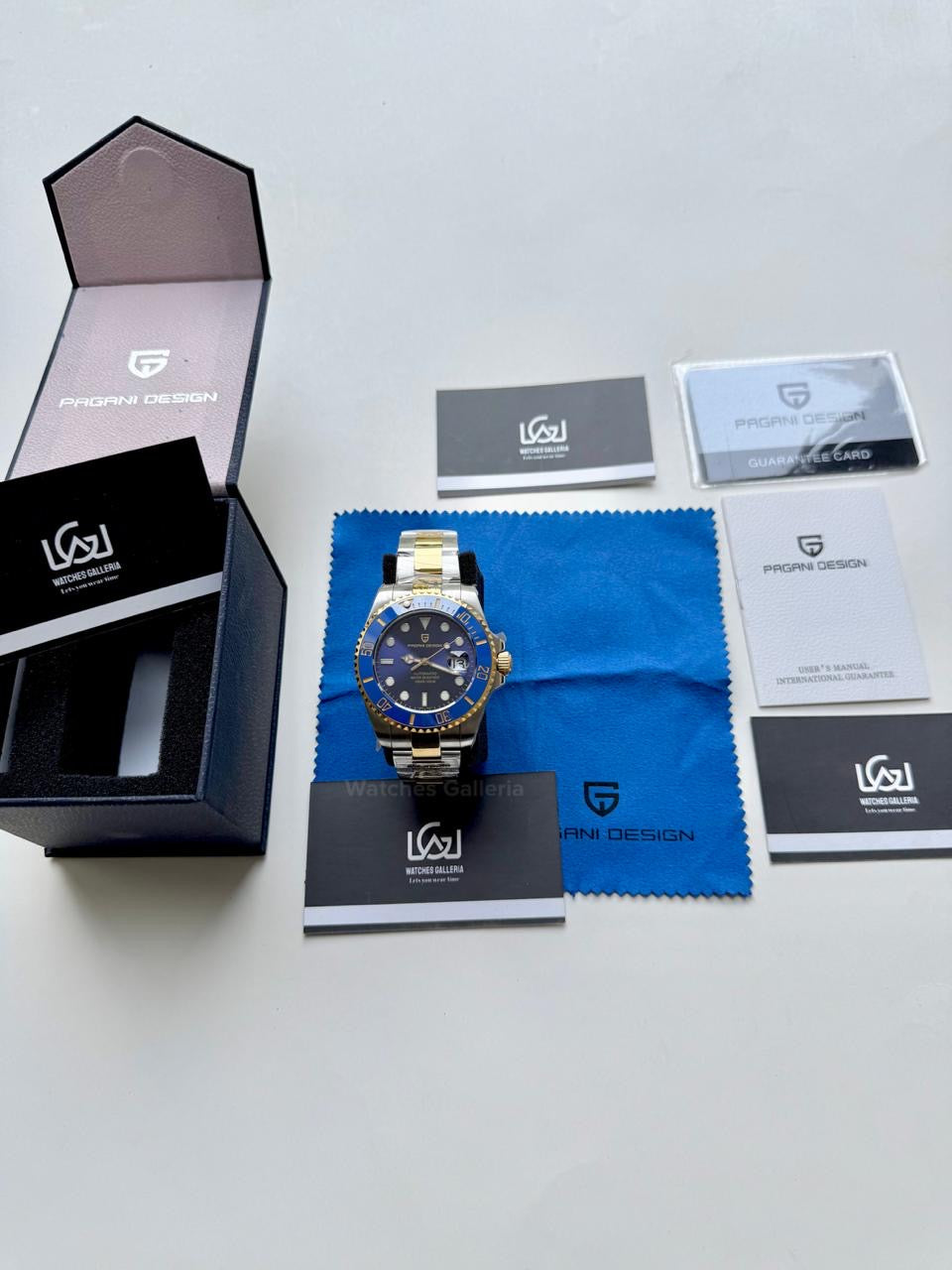 Pagani Design Watch PD1639 Submariner Automatic (Gold Blue) Pagani Design in Pakistan
