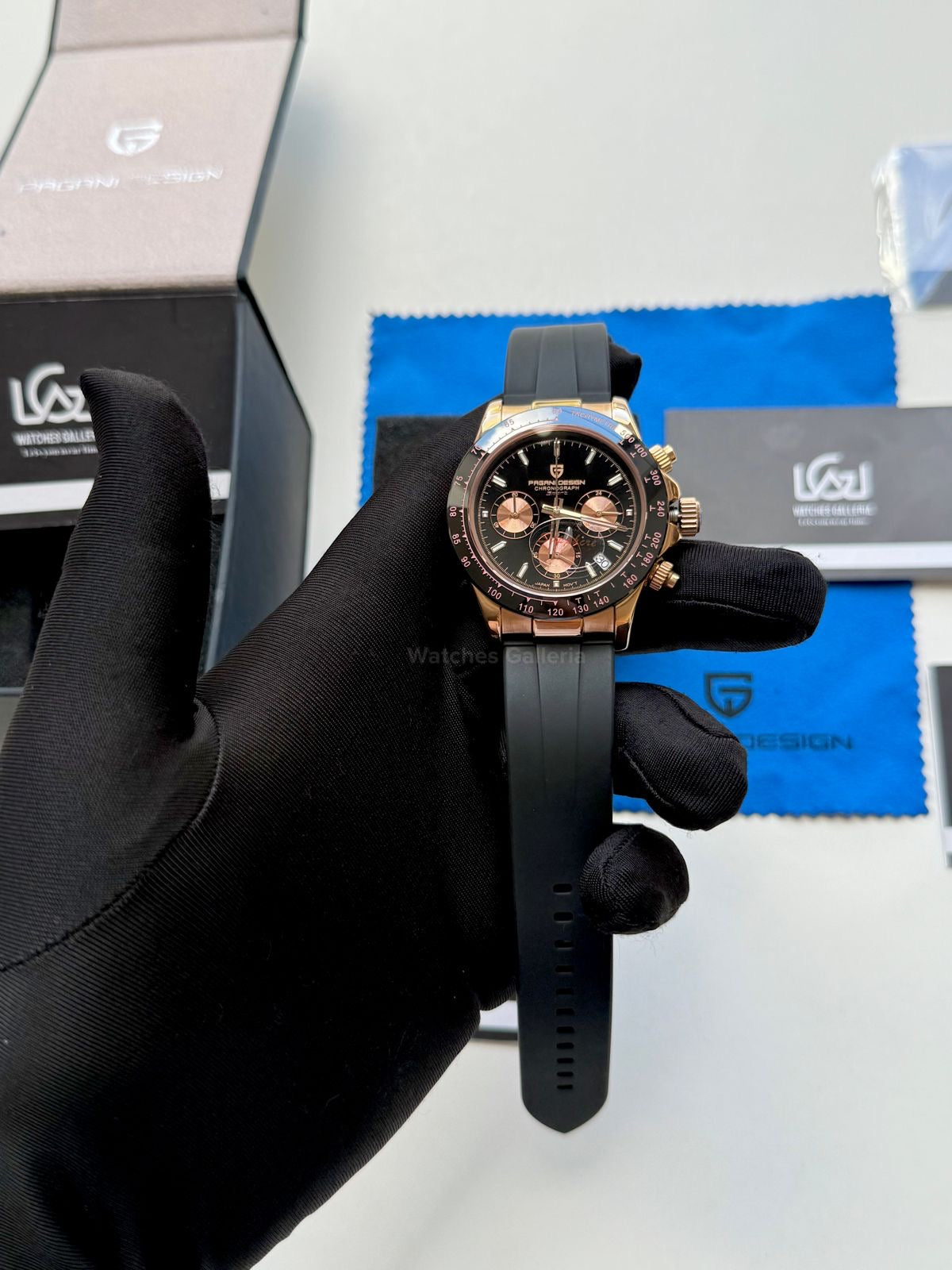 Pagani Design Daytona Quartz (Rose Gold Black) PD1664