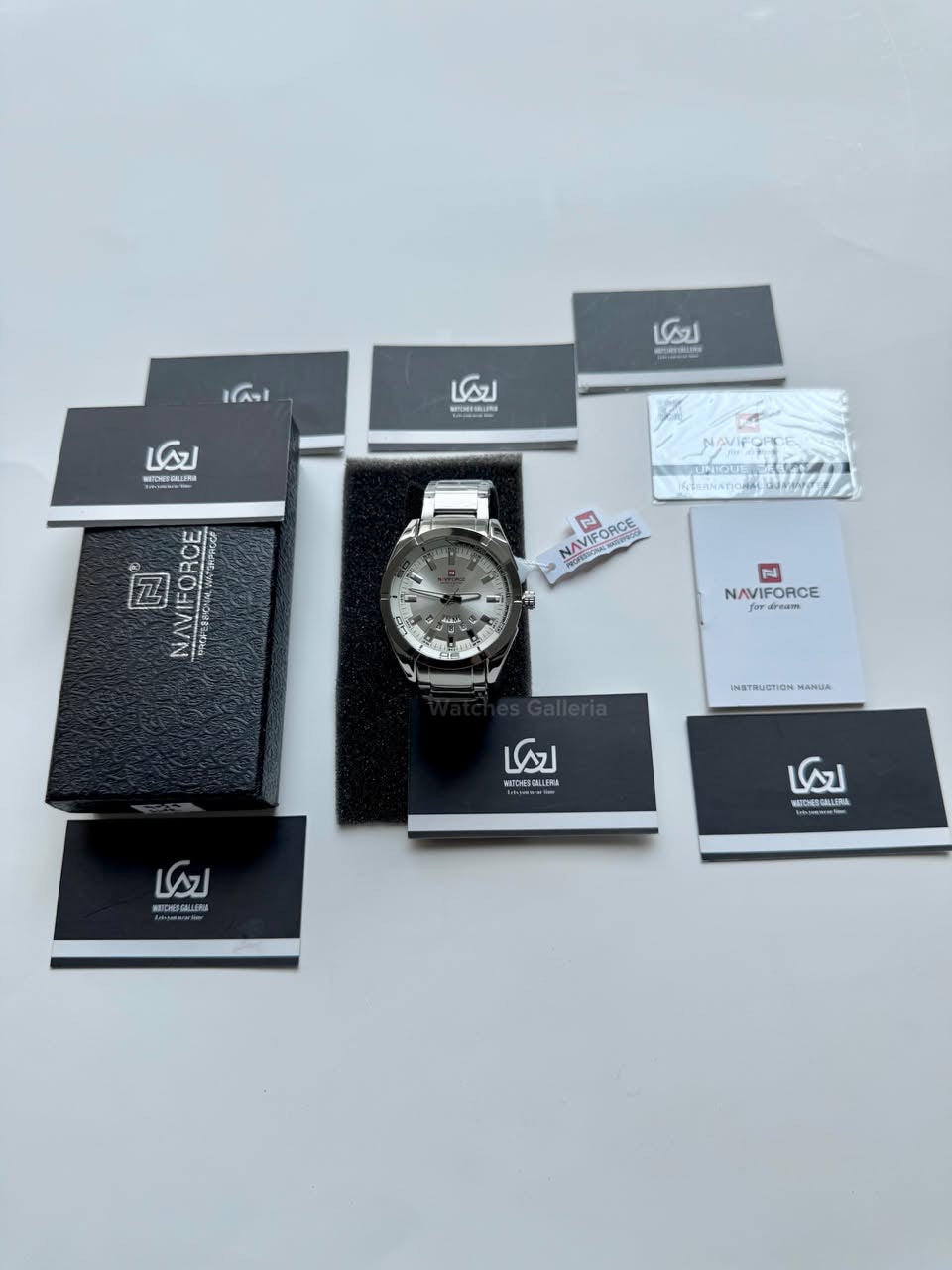 Naviforce NF9038M Original Men’s Watch Silver – Japanese Movement, Mineral Glass & Water Resistant