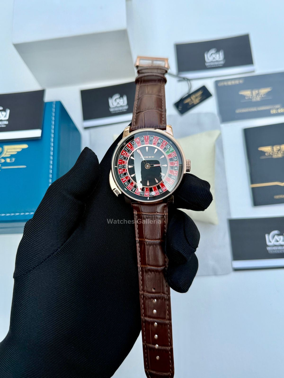 Pindu Design Casino Tourbillon Roulette Button Automatic (Brown) P6628 Watches Galleria